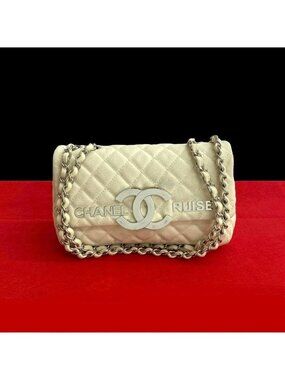 Chanel Cruise Collection Quilted Canvas Shoulder Bag